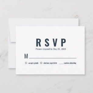 Modern + Minimalist Typography Wedding RSVP Card