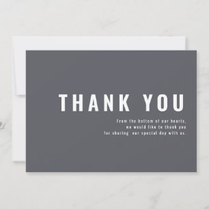 Modern + Minimalist Typography Wedding Thank You Card