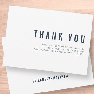 Modern + Minimalist Typography Wedding Thank You Card