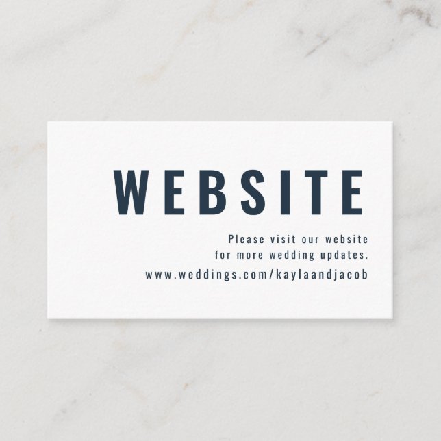 Modern + Minimalist Typography Wedding Website Enclosure Card (Front)