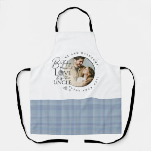 Modern Minimalist Uncle Typography Photo Apron