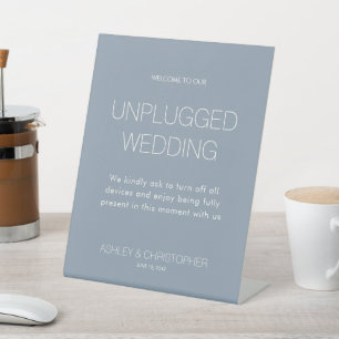 Modern Minimalist Unplugged Event Wedding Pedestal Sign