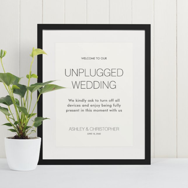 Modern Minimalist Unplugged Event Wedding Poster (Creator Uploaded)