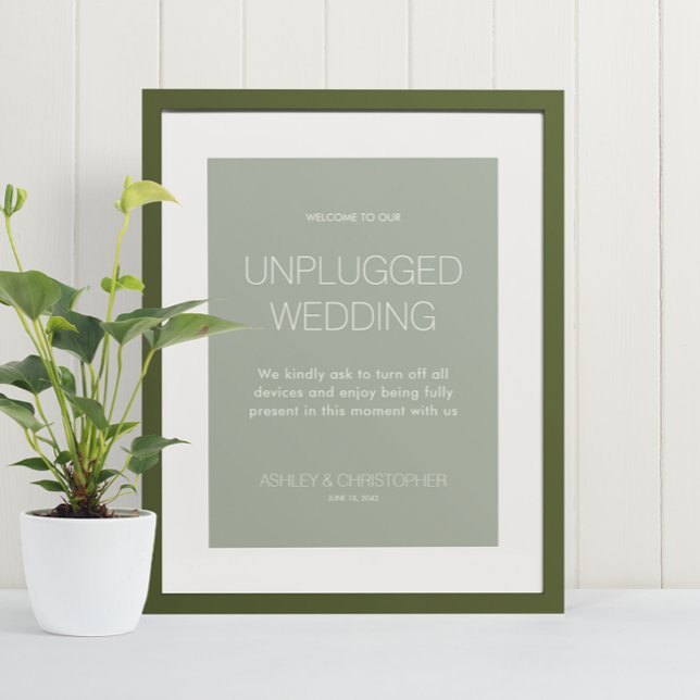Modern Minimalist Unplugged Event Wedding Poster (Creator Uploaded)
