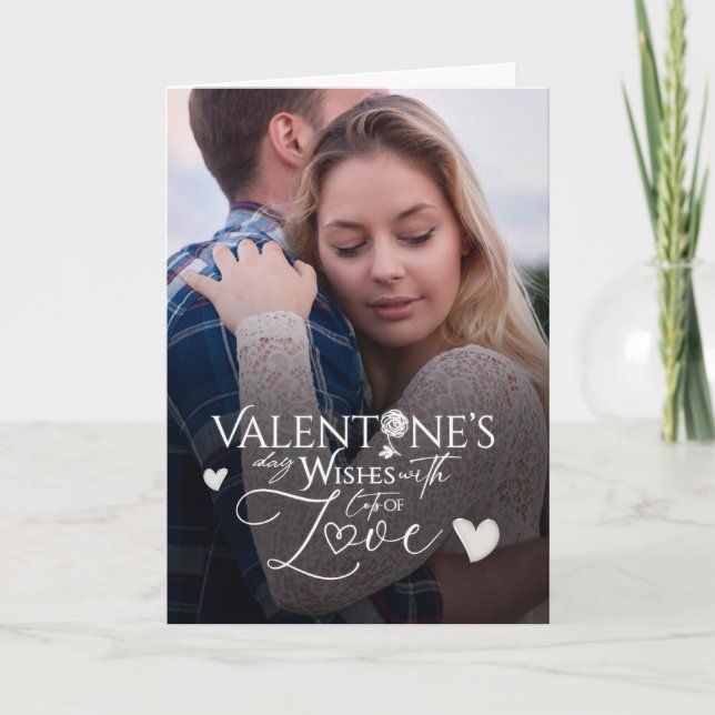 Modern Minimalist Valentine’s Day Photo  Card (Front)