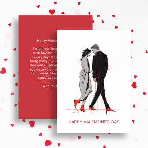 Modern Minimalist Valentine's Day Couple in Love Holiday Card