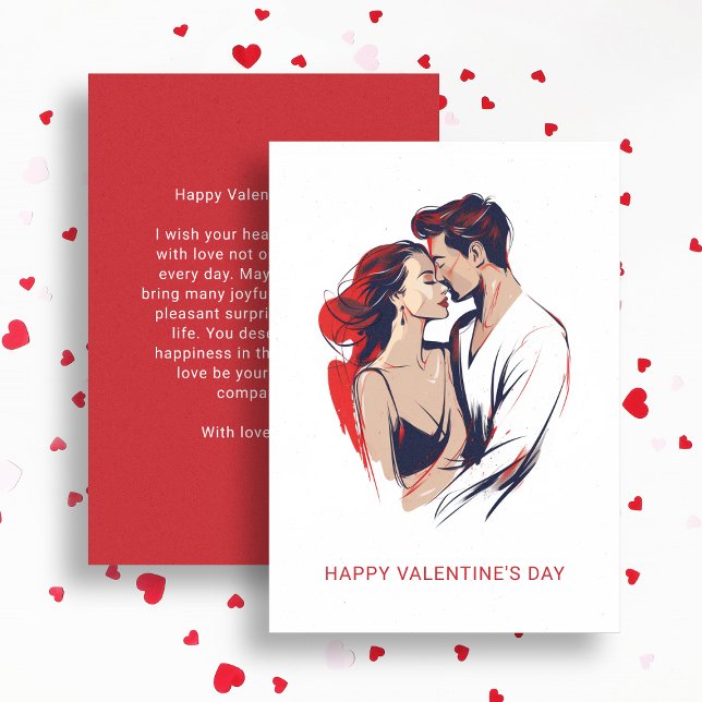 Modern Minimalist Valentine's Day Couple in Love Holiday Card (Creator Uploaded)