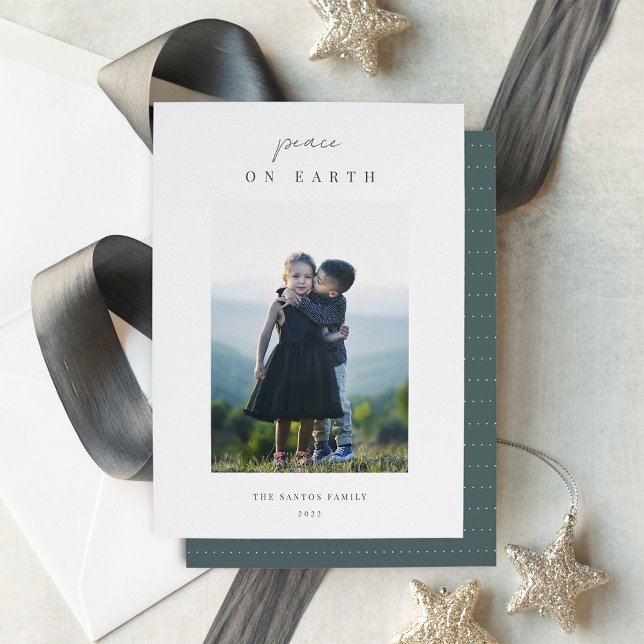 Modern Minimalist Vertical Christmas Photo Holiday Card (Creator Uploaded)