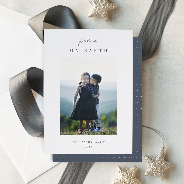 Modern Minimalist Vertical Christmas Photo Holiday Card (Creator Uploaded)