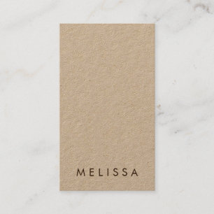 Modern minimalist vertical Kraft paper Business Card