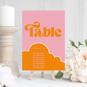 Modern Minimalist Vibrant Orange and Pink Table Invitation