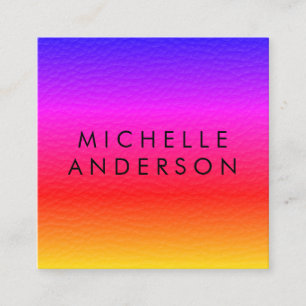 Modern Minimalist Vibrant Texture Square Business Card