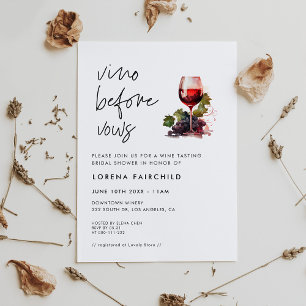 Modern Minimalist Vino before vows Invitation