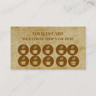Modern Minimalist Vintage Coffee Cups Loyalty Card