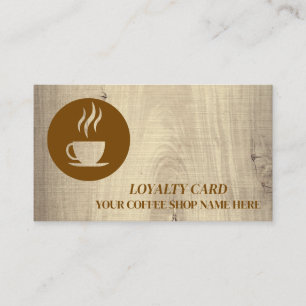 Modern Minimalist Vintage Coffee Cups Loyalty Card
