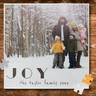 Modern Minimalist Vintage Joy religious Photo Jigsaw Puzzle