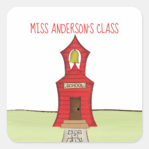 Modern Minimalist Vintage School House Classroom  Square Sticker