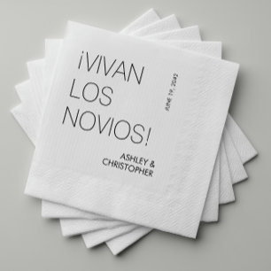 Modern Minimalist "Vivan Los Novas" Wedding Napkin