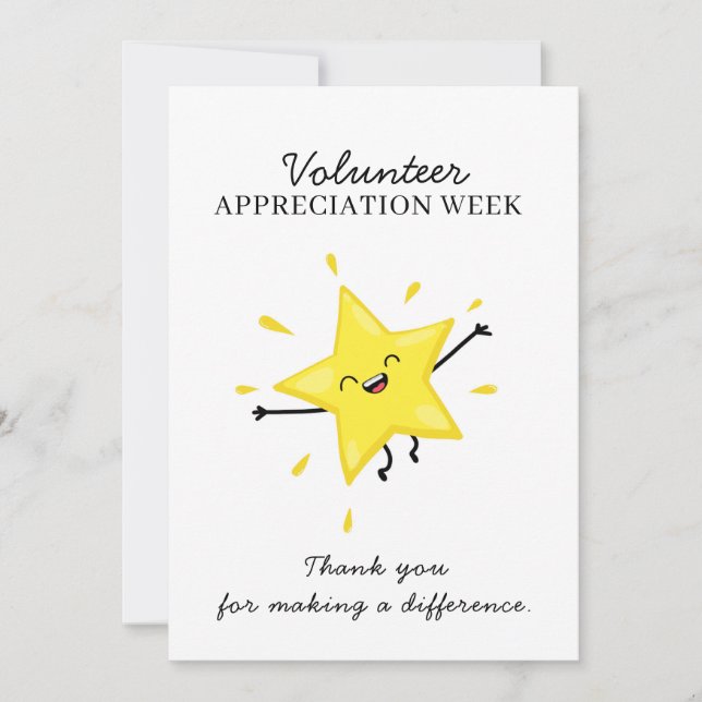 Modern Minimalist Volunteer Appreciation Week Post Card (Front)