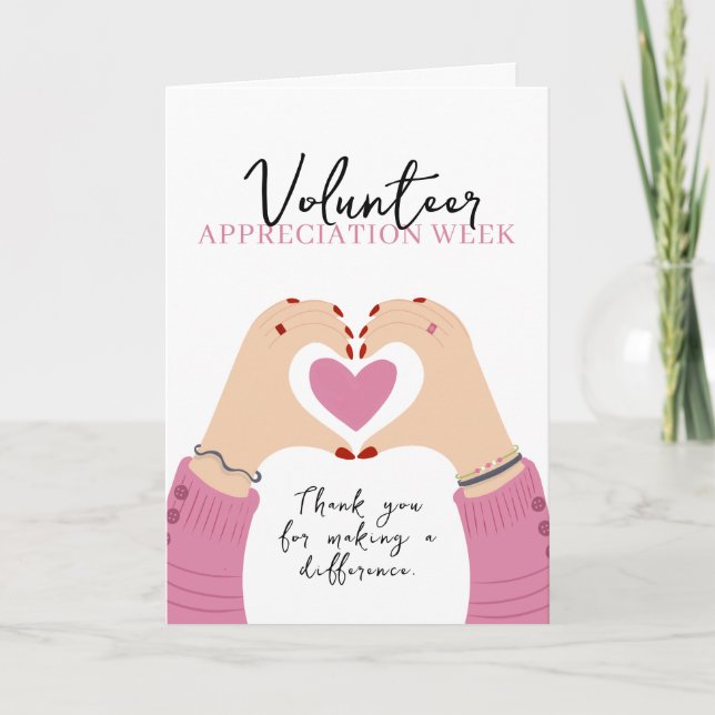 Modern Minimalist Volunteer Appreciation Week Post Card (Front)