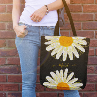 Modern Minimalist Watercolol Chamomile  Tote Bag