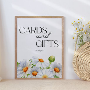Modern Minimalist Watercolol Daisy cards and gifts Poster