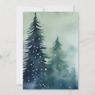 Modern Minimalist Watercolor Corporate Christmas Holiday Card