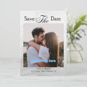 Modern Minimalist Watercolor Photo Save The Date