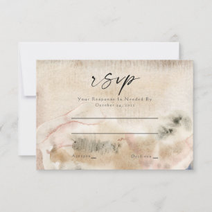 Modern Minimalist Watercolor Photo Wedding  RSVP Card