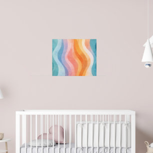 Modern Minimalist Wave Poster • Neutral Abstract