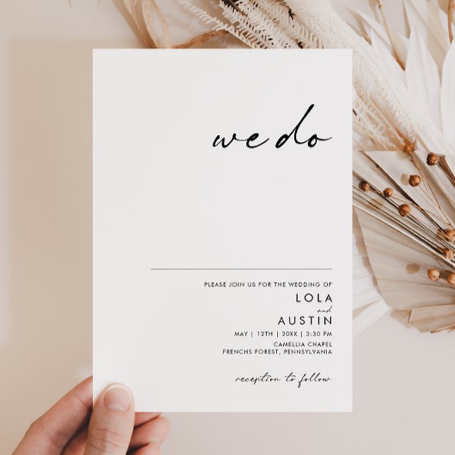 Modern Minimalist We Do Wedding Invitation (Creator Uploaded)