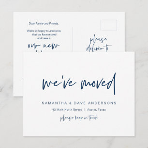 Modern minimalist, we have moved, Announcement Pos Postcard