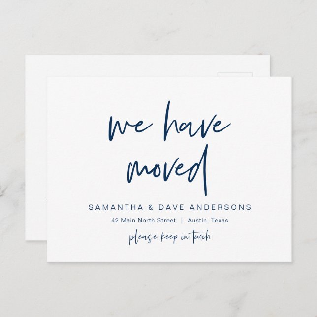 Modern minimalist, We have moved, Announcement Pos Postcard (Front/Back)