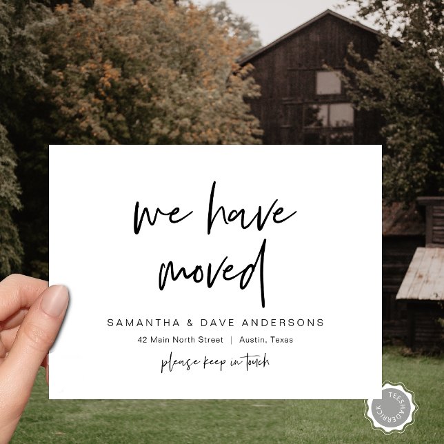 Modern minimalist, We have moved, Announcement Postcard (Modern minimalist, We have moved, New Home Address Announcement Postcard, Modern Minimal)