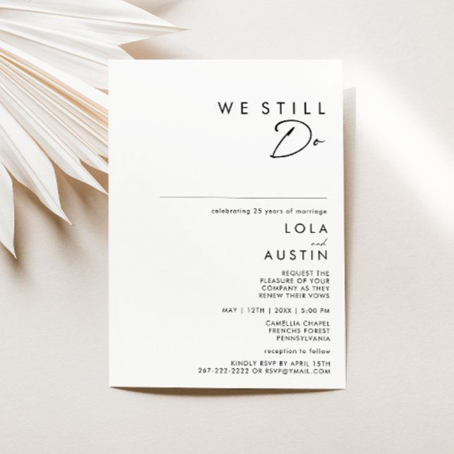 Modern Minimalist We Still Do Vow Renewal Invitation (Creator Uploaded)