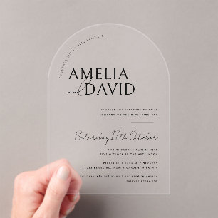 Modern Minimalist Wedding  Acrylic Invitations