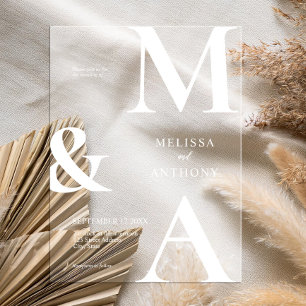 Modern Minimalist Wedding Acrylic Invitations