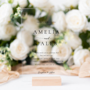 Modern Minimalist Wedding Acrylic Invitations