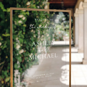 Modern Minimalist Wedding Acrylic Welcome Sign