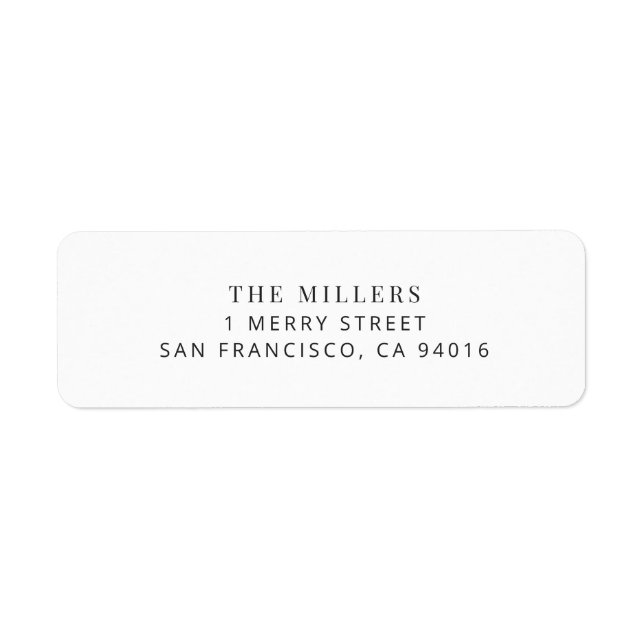 Modern Minimalist Wedding Address Label (Front)