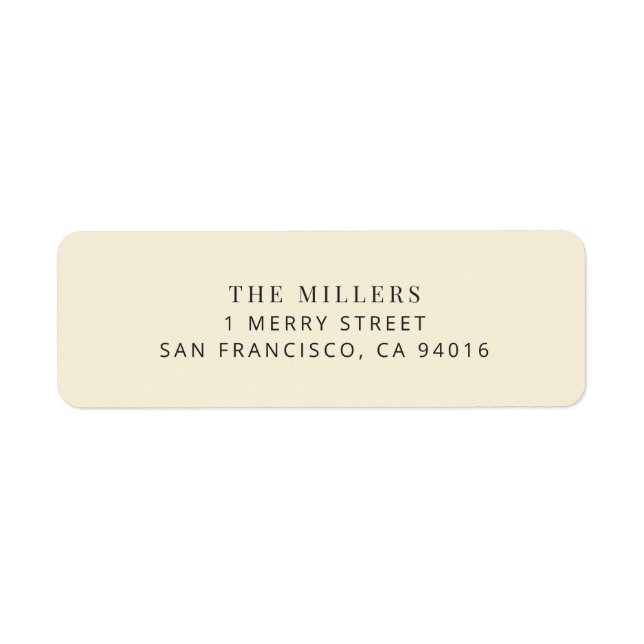 Modern Minimalist Wedding Address Label (Front)