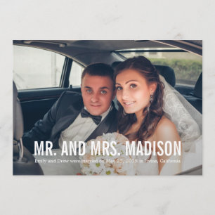 Modern Minimalist Wedding Announcement - White