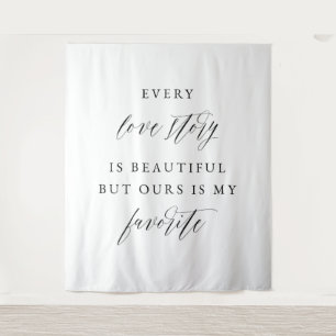 Modern Minimalist Wedding Backdrop Personalized Tapestry