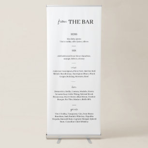 Modern Minimalist Wedding Bar Menu Retractable Ban Banner