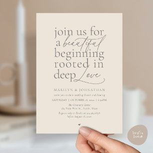 Modern Minimalist Wedding Beautiful Love Dinner Invitation