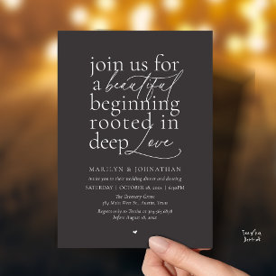 Modern Minimalist Wedding Beautiful Love Dinner Invitation