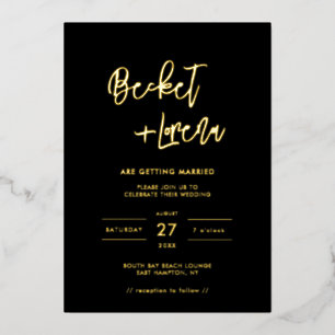 Modern minimalist wedding black and gold