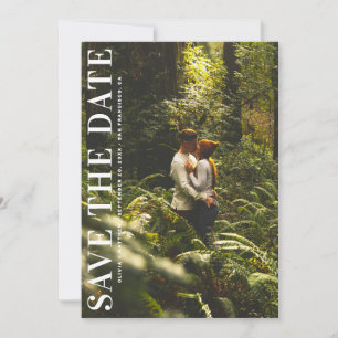 Modern Minimalist Wedding Bold Typography Photo Save The Date