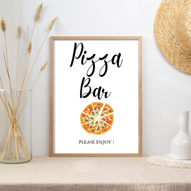 Modern Minimalist Wedding bridal shower pizza bar  Poster (Creator Uploaded)