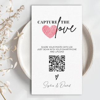 Modern Minimalist Wedding Capture The Love QR Code Enclosure Card